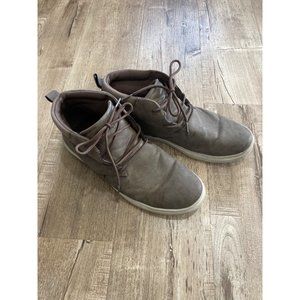 Perry Ellis Portfolio Mid-High Lace Up Chucker Shoe Boots Sand Gray Mens Size 10